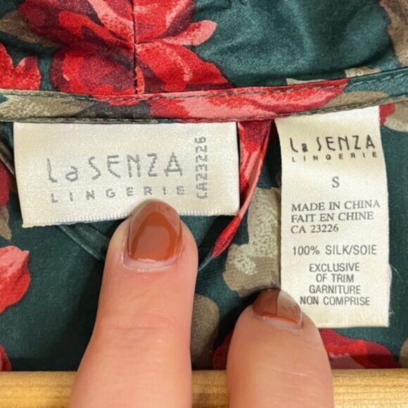 Vintage La Senza 100% Silk Floral Robe - Picture 7 of 8